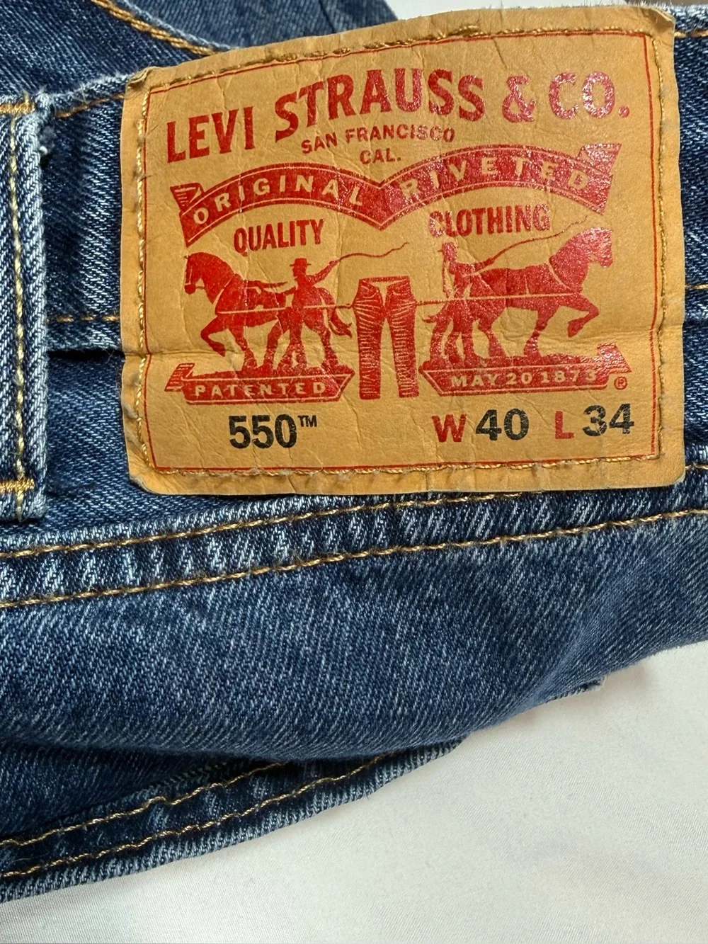 Levi’s 550 Relaxed Fit Jeans Men’s 40x34 Medium Wash 100% Cotton